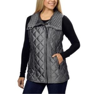 NWT MARC NEW YORK ANDREW MARC WOMENS QUILTED VEST GREY SMALL S